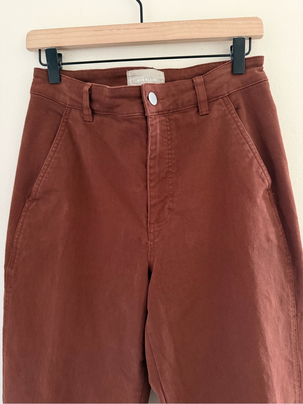 Everlane The Utility Barrel Pant Rosewood Brown Size 6 Cropped Organic Cotton - Picture 4 of 8